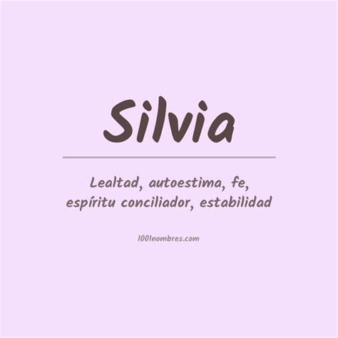 Significado Del Nombre Silvia