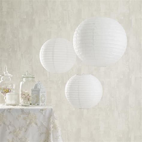 Lot De Lampions Boules En Papier Blanc Suspendre D Coration De F Te