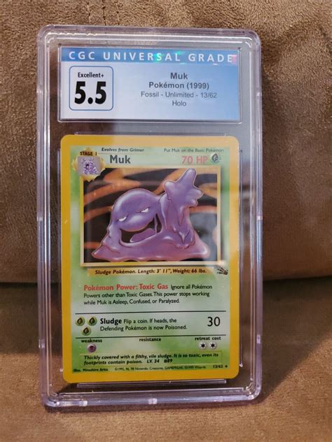 Cgc Muk Fossil Unlimited Holo Rare Pok Mon Tcg Ebay