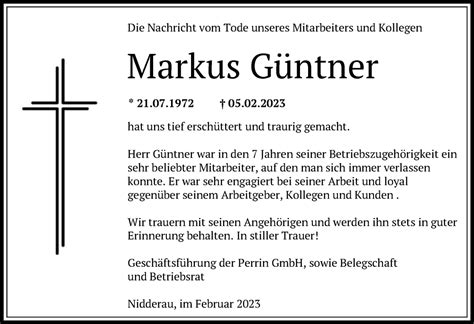 Traueranzeigen Von Markus G Ntner Trauer Op Online De