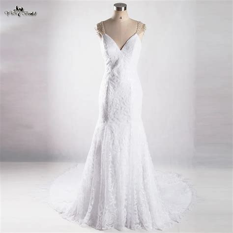 Rsw922 Lace Wedding Dress Mermaid Cap Sleeves Sheer Sexy Backless