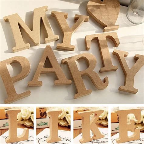 Letras Del Alfabeto Y N Meros De Madera Kraft Arte Personalizado