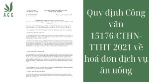 Công văn 15176 CTHN TTHT 2021 về hoá đơn dịch vụ ăn uống