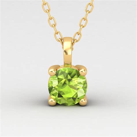 Mm Solitaire Peridot Necklace K Gold Necklace White Gold Etsy In