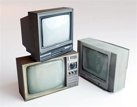 3D model Vintage TV sets Retro Television Low Poly Nostalgia 1970s 1980s VR / AR / low-poly ...