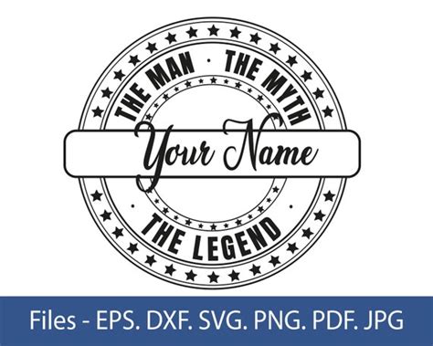 The Man The Myth The Legend Svg Split Text Cutting Files For Etsy