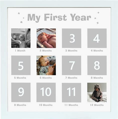 Amazon HAMUIERS My First Year Photo Frame Baby Keepsake Frame