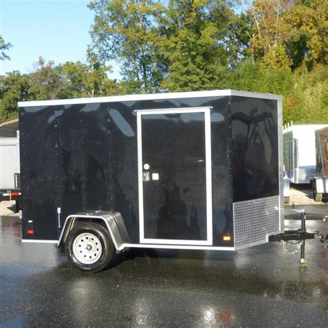 Covered Wagon Black X Enclosed Cargo Trailer W Ramp K New