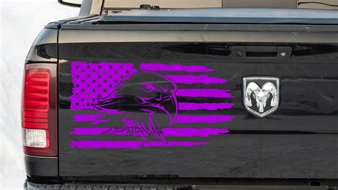 Distressed American Flag With Eagle Vinyl Decal Set Sticker Weathered Left Right Many Sizes And