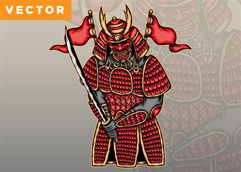 Red Samurai Illustration Graphic by WODEXZ · Creative Fabrica