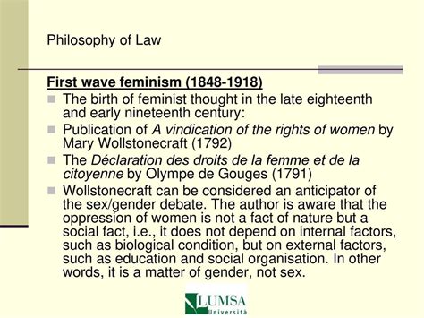 Philosophy Of Law Feminist Theories Equalitydifference Ppt Download