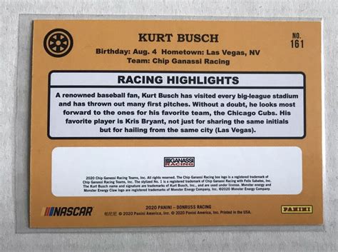 Panini Donruss Nascar Retro Red Kurt Busch Ebay