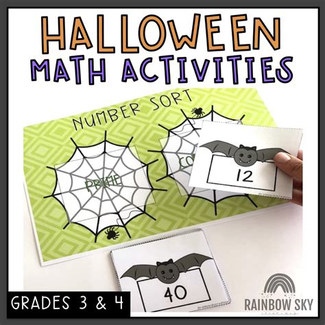 No Prep Halloween Math Center Pack October Math Grades 3 4