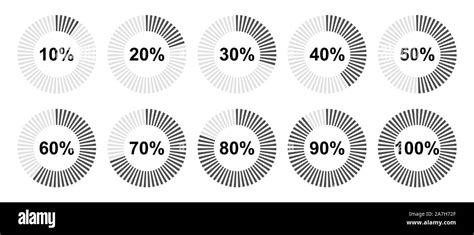 Vector Indicator Loading Set Of Black Circular Progress Bar Icon