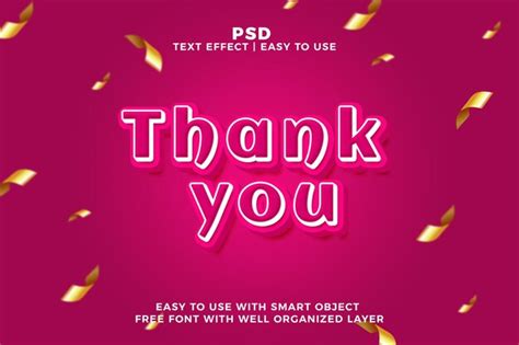 Premium Psd Thank You D Editable Text Effect Psd With Background