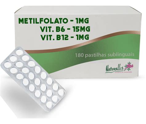 Vitamina B12 1mg Metilfolato 1mg B6 15mg 180 Sublingual Parcelamento Sem Juros