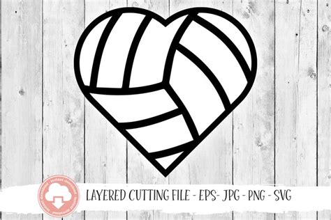 Volleyball Heart Svg Volleyball Svg Sports Svg