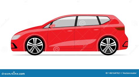 Modern Car Hatchback Silhouette On Whit Background Cartoon Vector