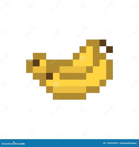 Pair Of Bananas Pixelated Fruit Graphic Stock Illustration