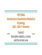 Introduction To Quantitative Methods In Psychology Descriptive