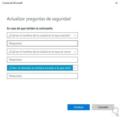 C Mo Configurar Preguntas De Seguridad Para Una Cuenta De Usuario Local