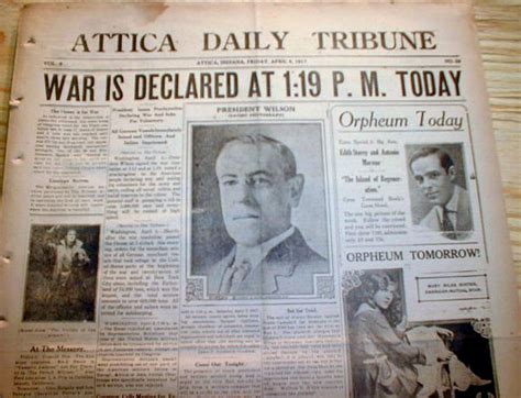 1917 display headline newspaper US declares WAR on GERMANY & enters ...