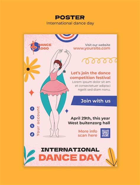 Premium Psd International Dance Day Celebration Poster Template