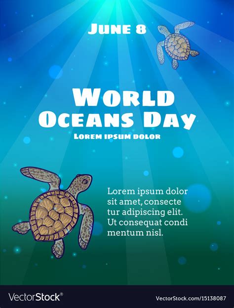 World Oceans Day June 8 Royalty Free Vector Image