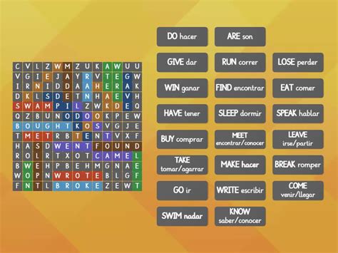 Simple Past Irregular Verbs Sopa De Letras