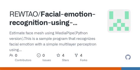 Github Rewtao Facial Emotion Recognition Using Mediapipe Estimate