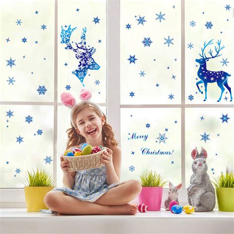 Deyuer 1 Sheet Snowflake Sticker Eco Friendly Waterproof Pvc Christmas