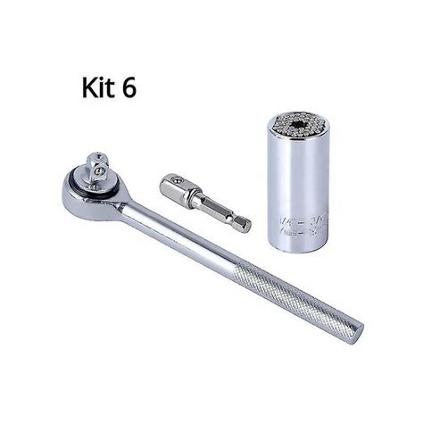 7 19mm Universal Torque Wrench Head Set Magic Wrench Grip Electric