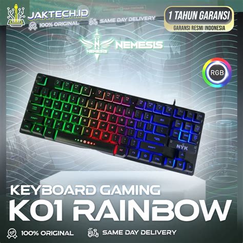 Jual NYK Nemesis K 01 K01 TKL Rainbow Keyboard Membrane Gaming RGB