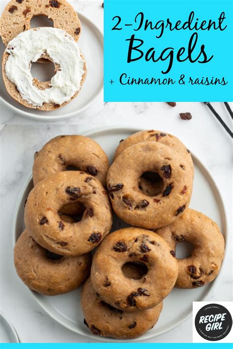 2 Ingredient Cinnamon Raisin Bagels Recipe Girl®