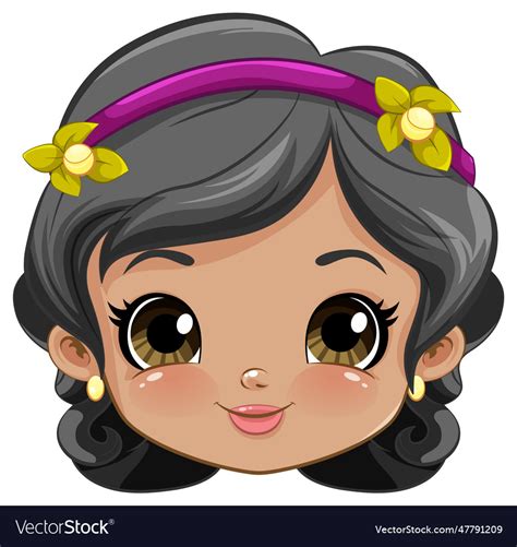 Beautiful Woman Face Cartoon Royalty Free Vector Image