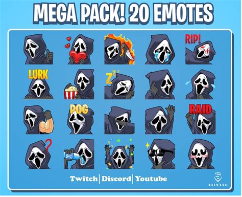 Ghostface Mega Pack Emotes For Twitch Youtube And Discord Etsy