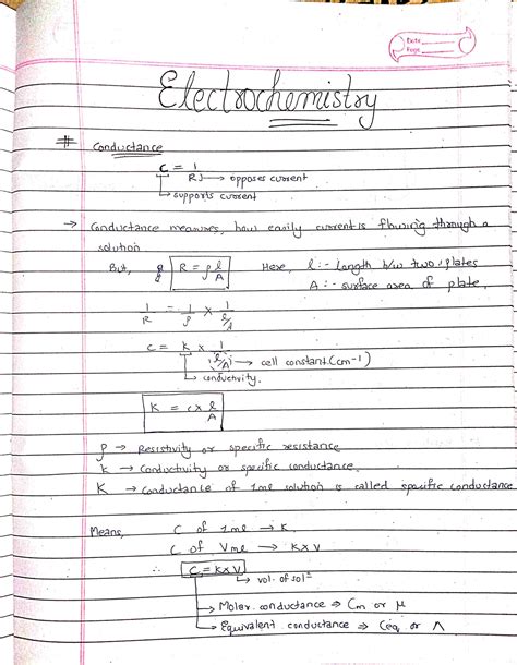 Electrochemistry Class 12 Chemistry Handwritten Notes SHN Notes