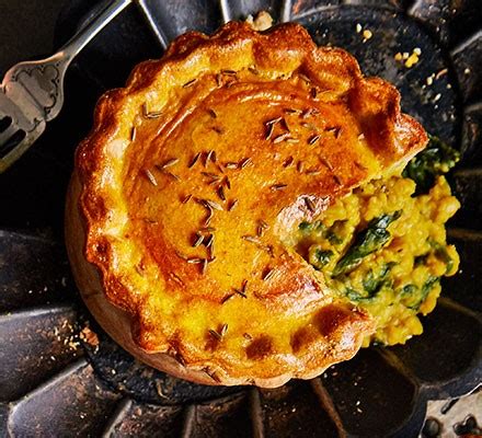 Spiced lentil & spinach pies recipe | BBC Good Food