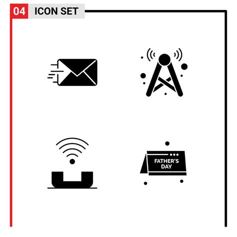 Set Of Commercial Solid Glyphs Pack For Email Help Tower Network