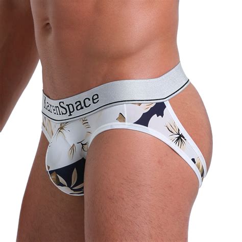 Mizok Mens Jockstraps Underwear Sexy Low Rise Jock Strap Gardenia L 1