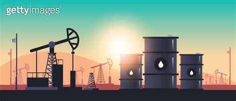 Pumpjack Oil Barrels Petroleum Production Trade Oil Industry Concept