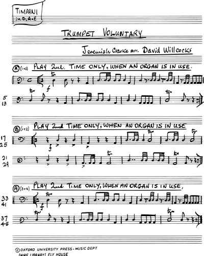 Trumpet Voluntary Timpani Sheet Music By Jeremiah Clarke Nkoda Free