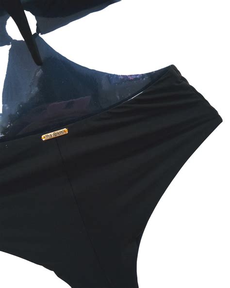 Maiô Frente Única Argola Preto Ilha Bikini