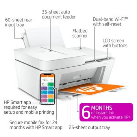 HP DJ4152E DeskJet 4152e All-In-One Color Inkjet Printer w/6 Months ...