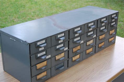 Vintage Industrial Metal Steel Parts Bin Storage Cabinet