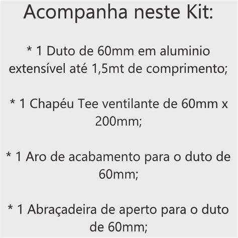 Kit Duto Instala O Chamin Aquecedores A G S Metro X Mm Acqua