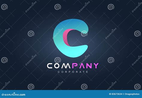 Blue Purple Letter C Logo Icon Design Stock Vector Illustration Of