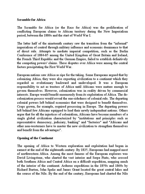 Scramble For Africa | PDF | Imperialism