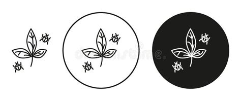 Plant Pests Linear Art Icon Set Plant Pests Vector Mark For Web Stock