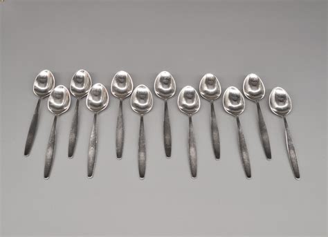 Georg Jensen Cypress Vintage Danish Sterling Silver Coffee Spoons Set